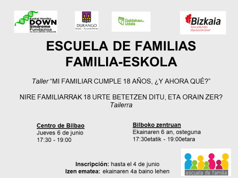 Escuela de Familias "Mi familiar cumple 18 años, ¿y ahora qué?"